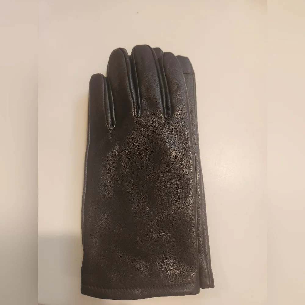 Woman Within Dark Brown Leather Gloves, Size XL